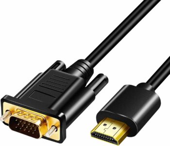 HDMI Stecker VGA Stecker Kabel FullHD 1080p Adapter Vergoldet 1m – Bild 2